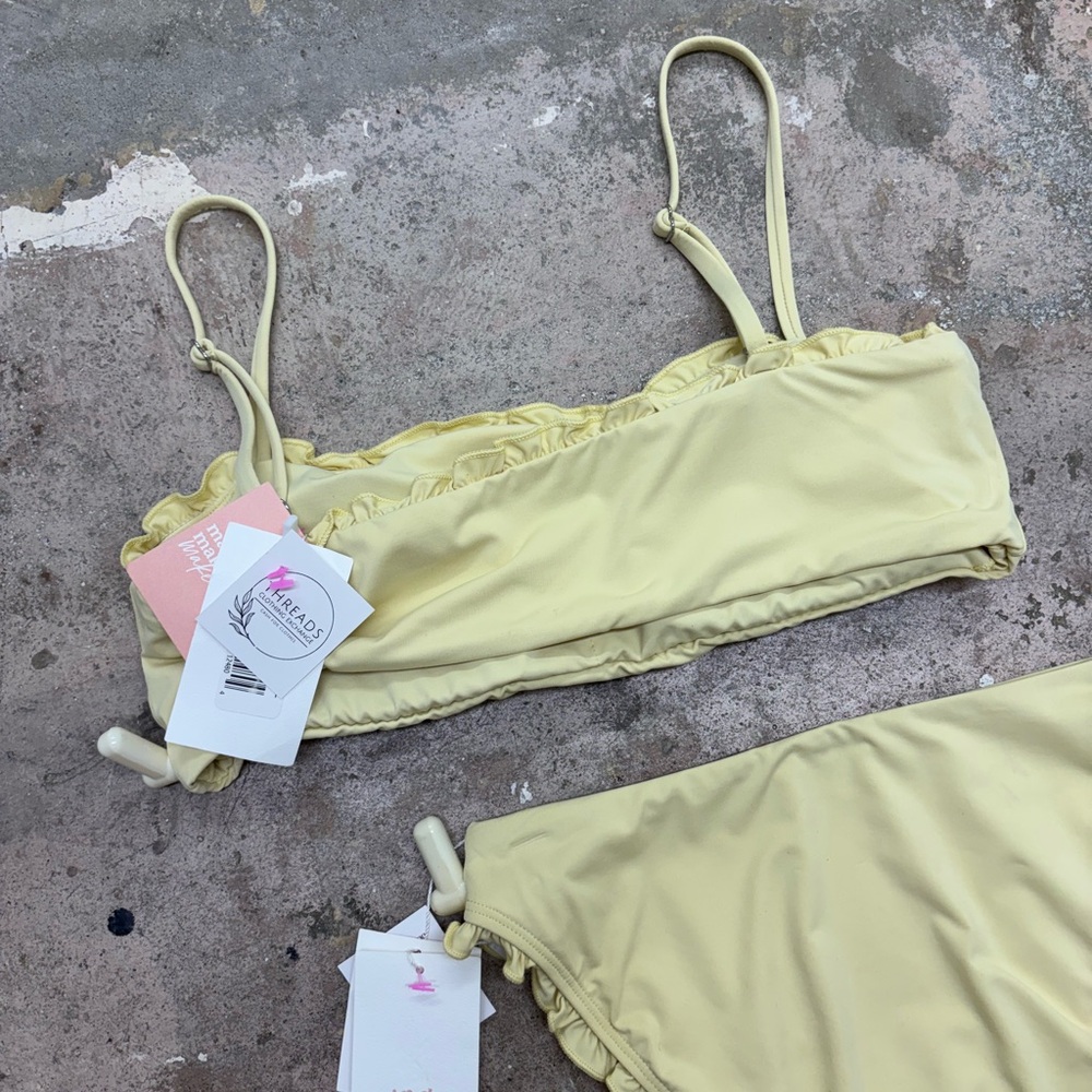 NWT Dippin' Daisy's Yellow Eco Bandeau & Pacific Bikini Bottom - Picture 9 of 9
